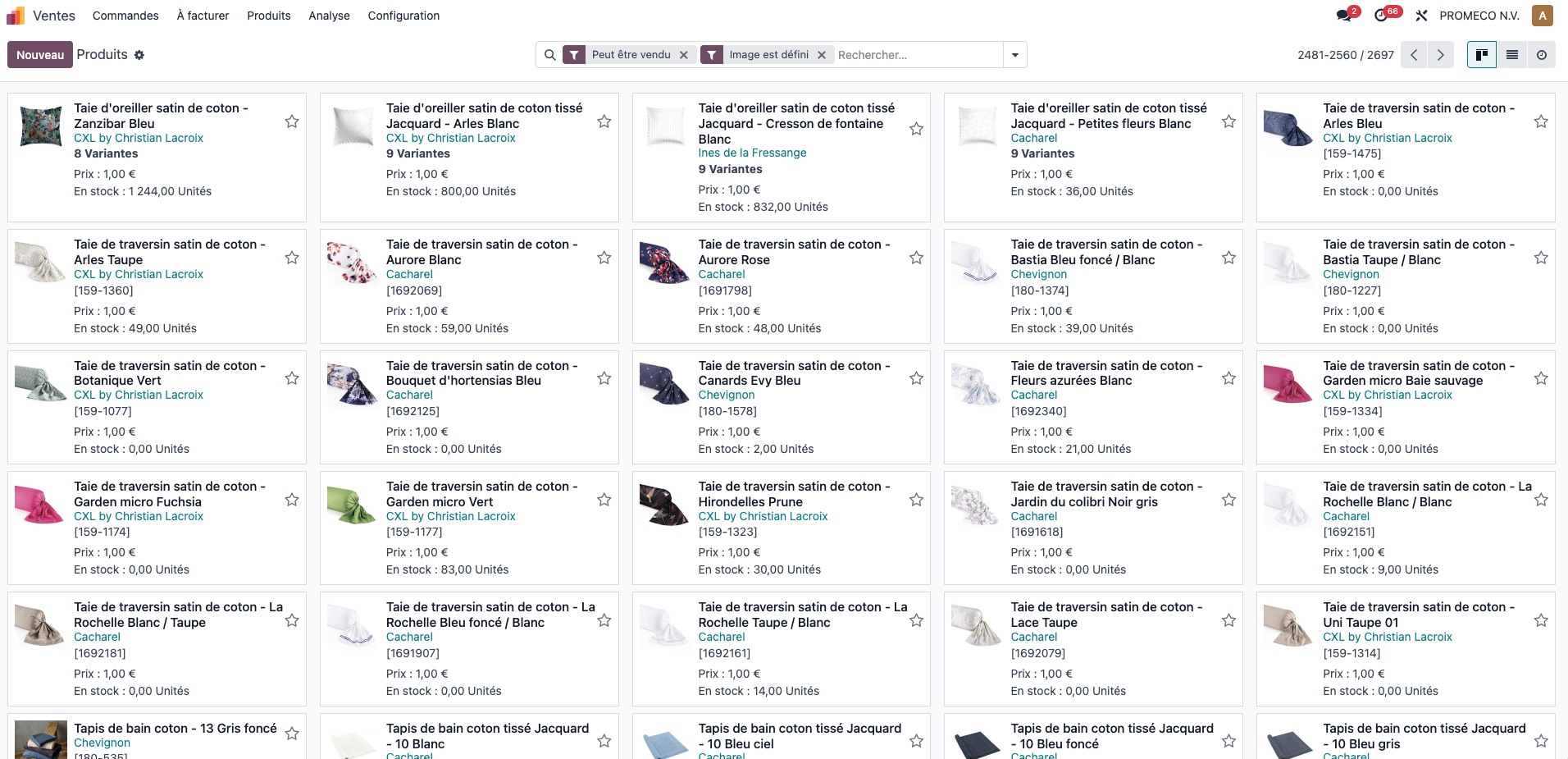 Flux B2B dédié pour ventes privées et offres géré dans Odoo pour Promeco