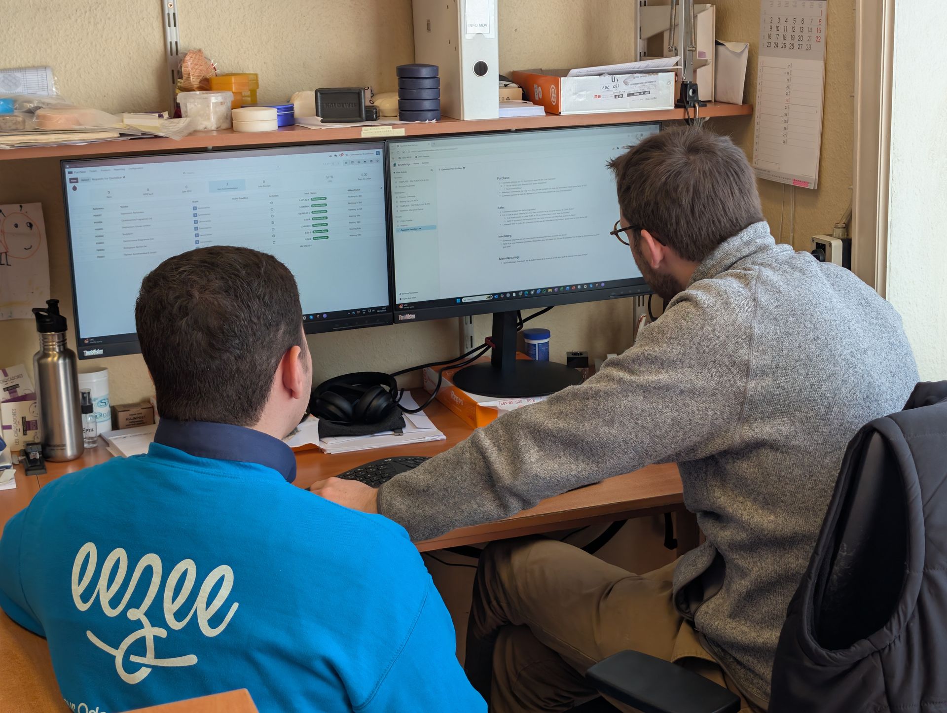 Consultants Eezee-It travaillant sur un audit Odoo